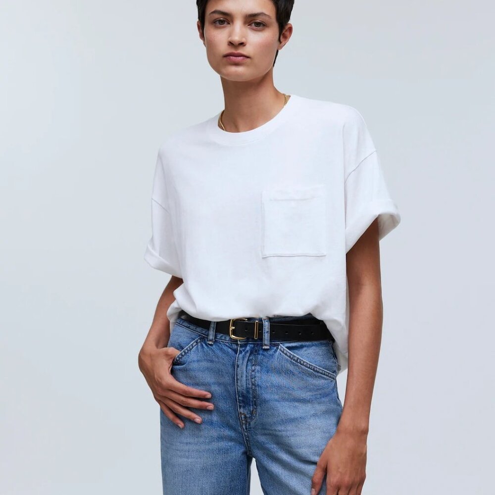 Madewell — Garment-Dyed Oversized Pocket Tee — Size XL